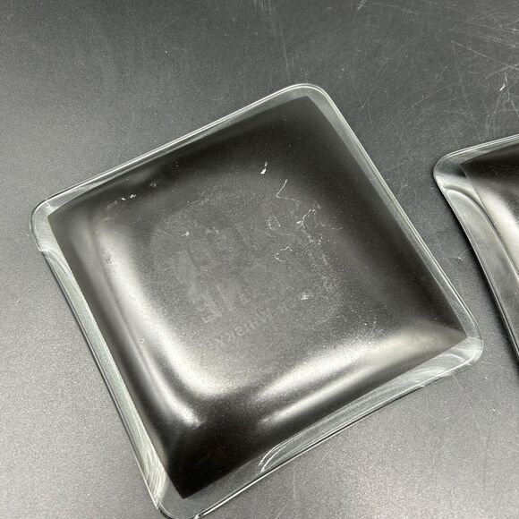 5 Queen Anne Rare Scotch Whisky vintage square black glass ashtray coin tray (C) - Picture 3 of 8